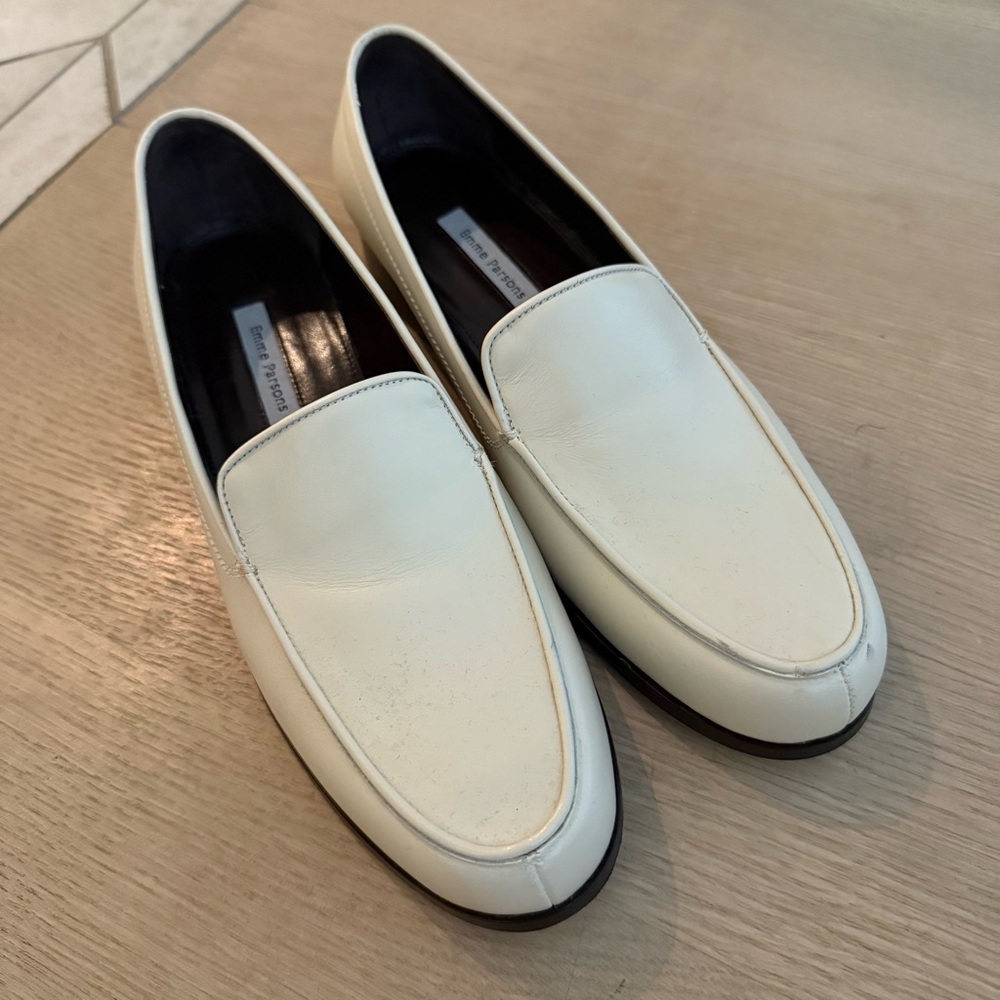 Emme Parsons White Leather Danielle Loafers